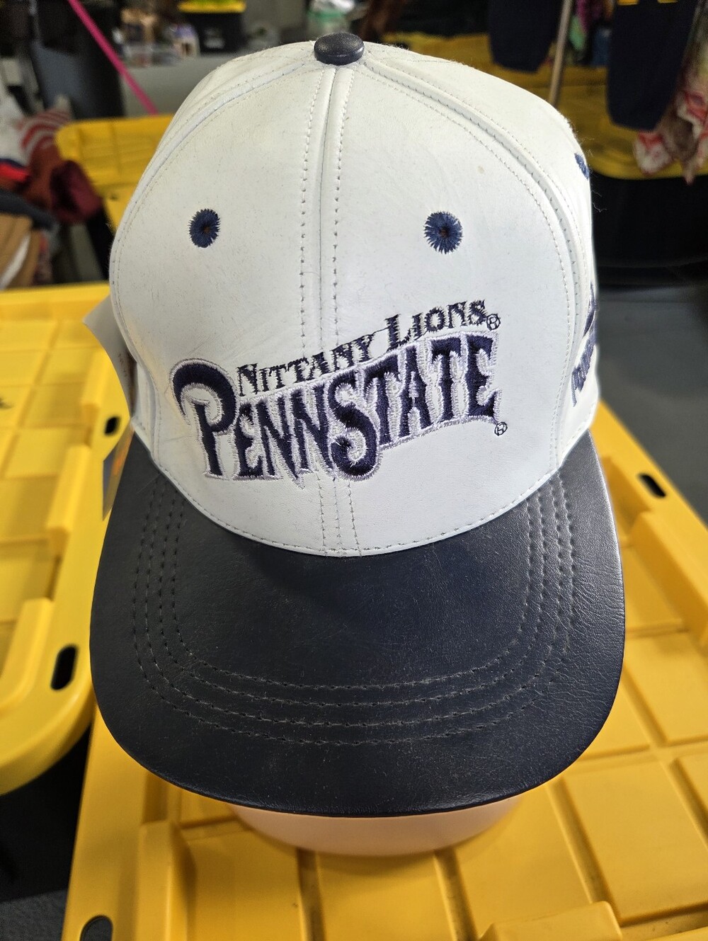 New Vintage Penn State Nittany Lions PSU Leather Snapback Hat Cap by Modern Nos